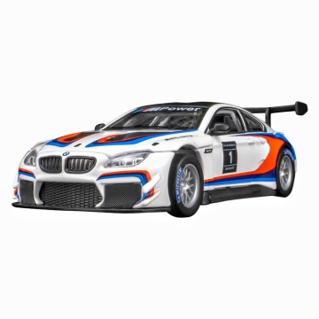 1:32 Шкала Diecast Model Car: BMW M6 GT3 - подробная металлическая игрушка со звуком, светом и функциональностью отката, идеально подходит для украшения