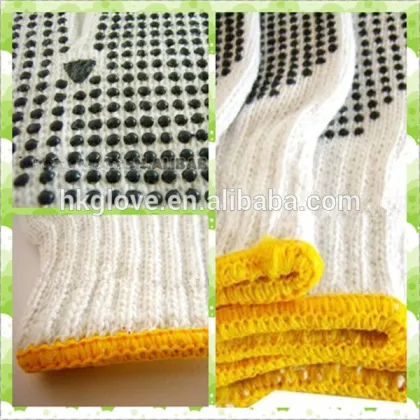 bleach white cotton knitted glove safety products cotton knitting glove HKC5001