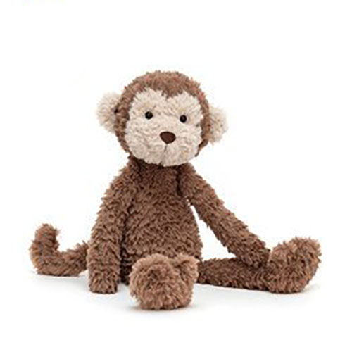 Animal en peluche de singe brun pour dormir poupée