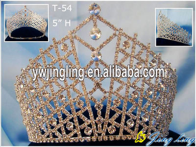 Big Size Gold Rhinestone Pageant Crowns