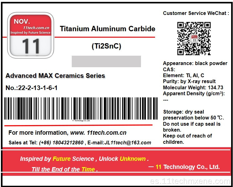 Superfine Vanadium Aluminio Carbide Max Ti2Snc Powder