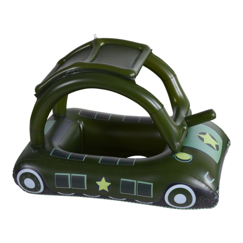 Inflatable child seat with sunshade
