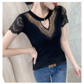 Tops Tees And Blouses Women'S Hot Diamond T-Shirt Lace Half Sleeve Supplier