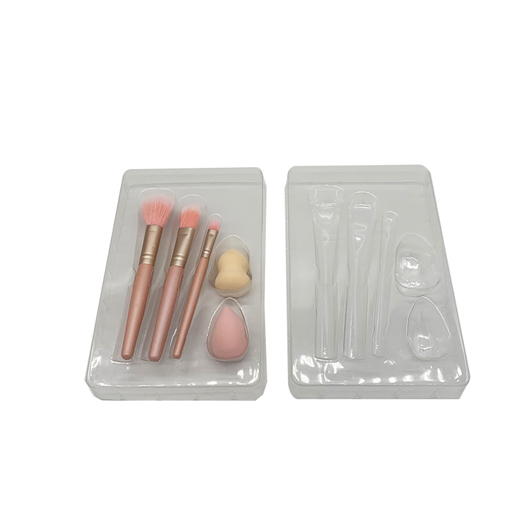 Cosmetic clear plastic blister packaging tray
