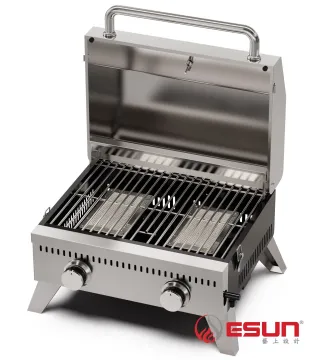 24, 000 BTU 2 Burner Tabletop Full Stainless Steel Propane Griddle with Foldable Legs