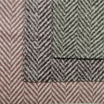 Wool Tweed Fabric: Soft Herringbone Knit Jacquard for Garment Wholesalers