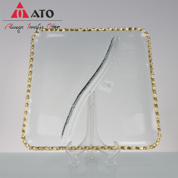 ATO Design Gold Rim Tableware square Shape plate