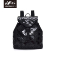 Tas ransel laptop geometris fashion ransel kulit untuk wanita