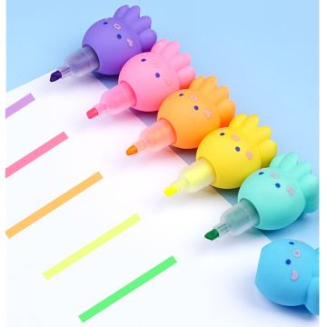 Wholesale Non-Toxic Multi-Color Cute Highlighter Pen Set for Kids with Clips