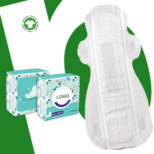 360mm herbal cotton knitted female hygiene pad