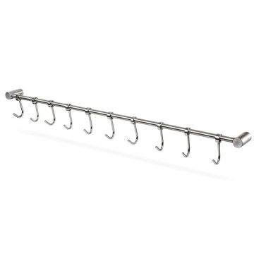 Kitchen Rail Rack Wall Mounted Utensil Hanging Rack Stainless Steel Hanger Hooks for Kitchen Tools Pot Towel