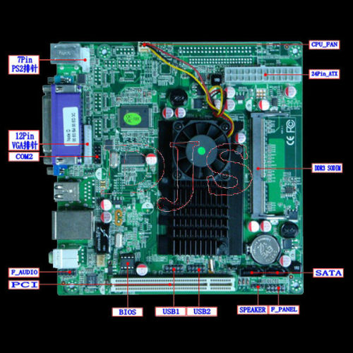 Intel NM10 Single Chipset ITX motherboard D425-2C