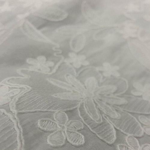 Magnificent Lilied Flower Cotton  Embroidery Fabric