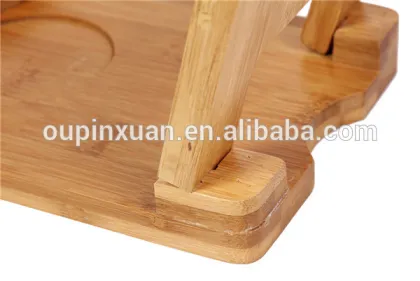 Novelty folding bamboo cover lid holder,fashional cooking tool sets