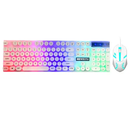 104-Key Wired Mixed Color Luminous Mechanical Keyboard for eSports and Office Use