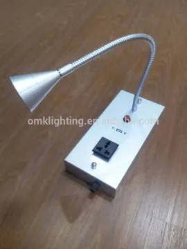 flexible 3w goose neck for bedside book reading wall lamp