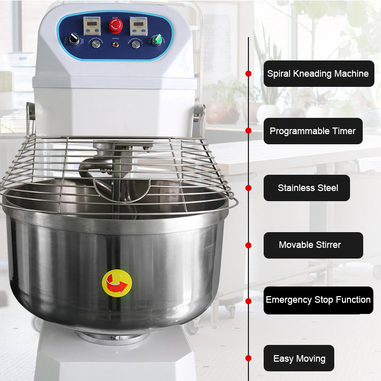 Stainless Steel Heavy Duty 8Kg Dough Maker - Large 50Kg Horizontal Kneader Machine