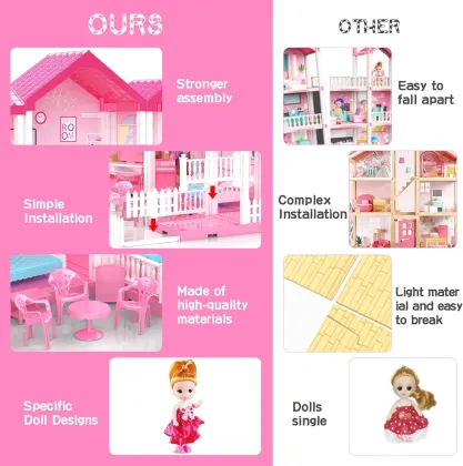 Dream Dollhouse: The Ultimate Girl Toy Playhouse with Furniture and Accessories