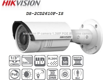 Hikvision IP Camera with 1.3MP IR Bullet, Vari-Focal, Poe (DS-2CD2610F-IS)