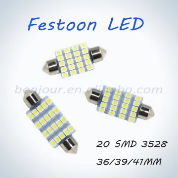 20pcs 3528smd c5w led car lamp 12v 24v festoon 39mm auto led dome light