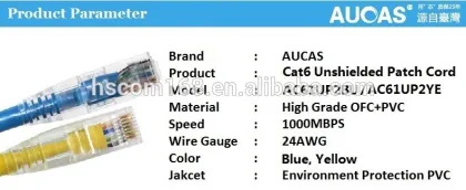 2016 good quality 3m cat6 utp patch cord cat6a patch cord