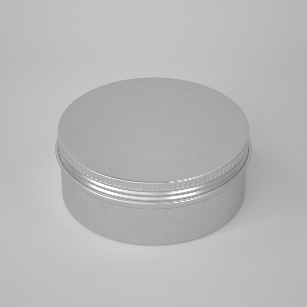 silver 250ml round tin