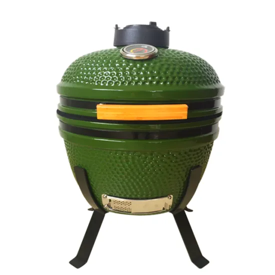 22-Inch High-Quality Chinese Manufacturing Smoker Pizza Oven, Green Egg-Shaped Charcoal Ceramic BBQ Grill & Smoker Kamado