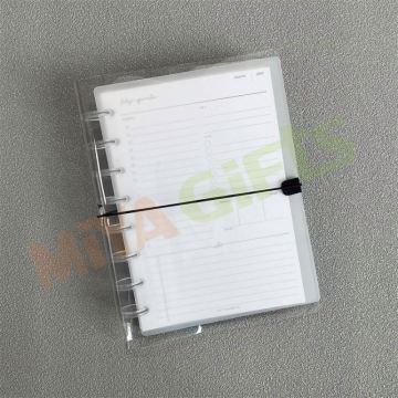 Custom PVC A5 Disc-bound Planner Cover with Black Elastic Closure