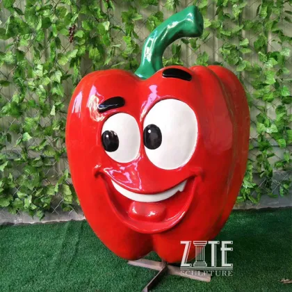 Garden vegetable sculpture resin fiberglass green pepper statue