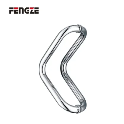 Arc-Shaped Back-to-Back Solid Glass Door Handle