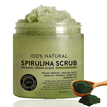 Wholesale 100% Natural Organic Green Algae Spirulina Body Scrub Exfoliator