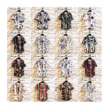 High-Quality Men's Digital Printed Hawaiian Shirts with Short Sleeves