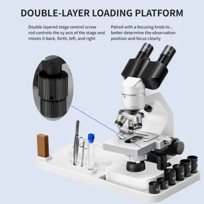 Zoom 2000x Monocular Student Microscope for Kids - Educational Lab Scope
