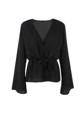 Slash Neck Women Shirt Lotus Leaf Sleeve Shirt