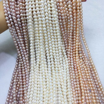 Natural freshwater pearl beads high quality 36 cm perforated loose beads DIY ladies necklace bracelet production 7-8MM 3colors