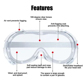 Anti-Virus Mask Anti-Fog Medical Goggles