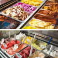 Verschiedene Geschmacksrichtungen Gelato gekühlt