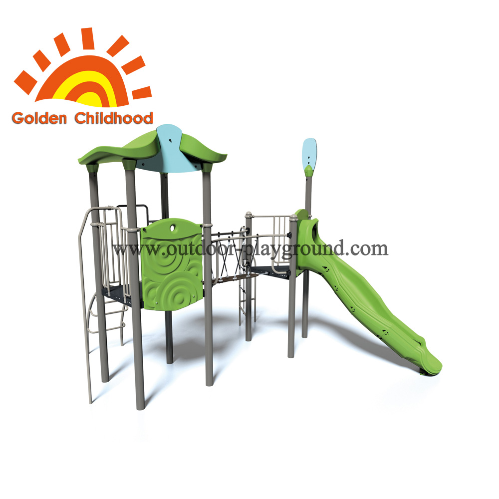 Slide Green Outdoor Playground Equipment For Children