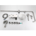 Multifunction stainless steel brushed bathroom luxury wall mounted rain shower mixer faucet with hand sprayer