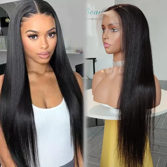 Best Virgin Brazilian Human Hair Wig 150% Density 30 Inch 13X4 Swiss Lace Wigs Straight Lace Front Wig