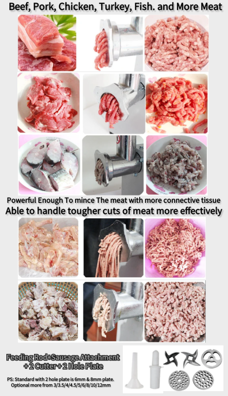 Used Commercial Aluminum Meat Grinder with Sausage Filler - 3000W for Sale in UK