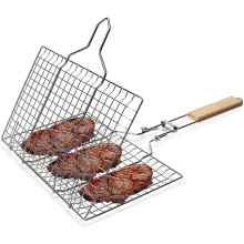 Stainless steel barbecue grill basket