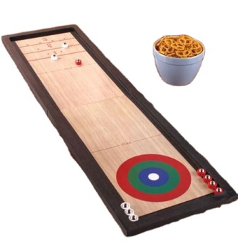 3-in-1 Foldable Table Top Games: Shuffleboard, Curling, and Bowling Set for Kids and Adults - Hot Sale!