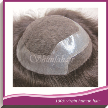 Factory supplier Top quality Indian remy 100% human hair men's toupee