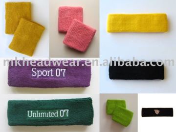100% elastich cotton wristbands and headbands, for sport and daily life