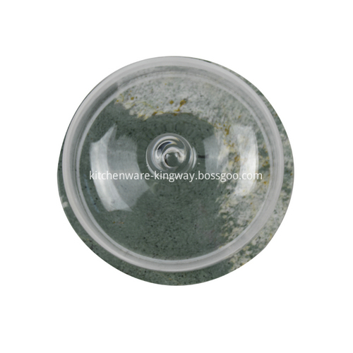 Marble Round Tray with Glass Dome