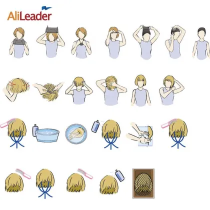 best-selling  synthetic  gray short straight  hair wig forEuropean and American  middle aged and elderly people