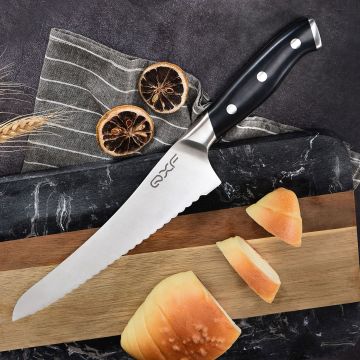 8 Inch Kitchen Serrated Bread Cutting Knife - Stainless Steel with ABS Handle