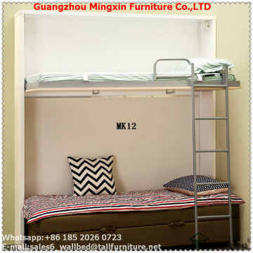Unique bunk beds wooden double bed designs in mdf wall bed mechanism