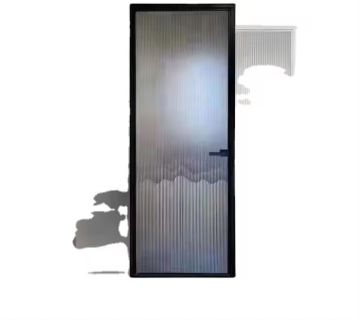 Narrow Aluminum Frame Glass Hinged Interior Door